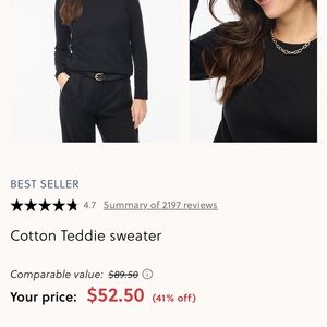 J. Crew Women's Cotton Teddie Sweater
